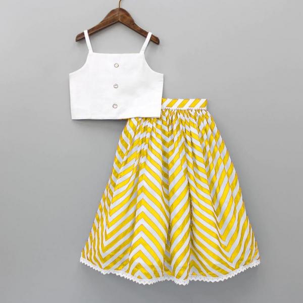 Zig Zag Aj 7549 Kids Silk Wear Top With Skirt Collection